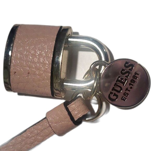 Guess Pink Leather Double Handle Satchel Bag - Picture 7 of 10